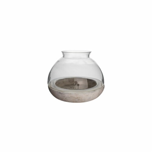 Syndicate Sales Cement & Glass Terrarium Perspective: front