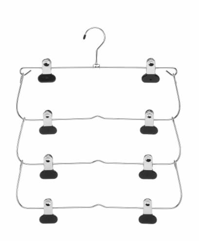 Whitmor 4 Tier Folding Skirt Hanger - Ebony Chrome Perspective: front