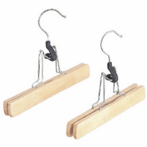 Whitmor Natural Wood Slack Hangers - Natural Perspective: front