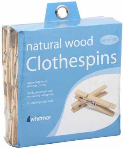 Whitmor Natural Wood Clothespins Perspective: front