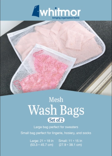 Whitmor Mesh Bags White Laundry Supplies Perspective: front