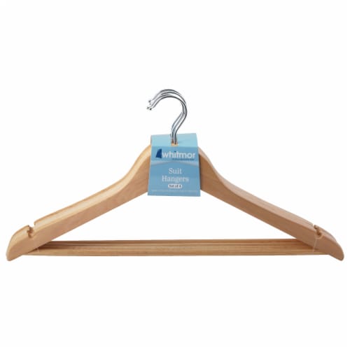 Whitmor Suit Hangers - Natural Wood Perspective: front
