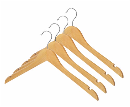 Whitmor Natural Wood Dress or Shirt Hangers Perspective: front