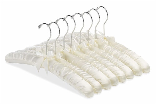 Whitmor Satin Padded Hangers - Bone Perspective: front