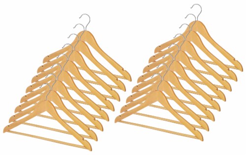 Whitmor Natural Wood Suit Hangers Perspective: front