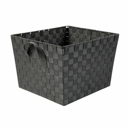 Whitmor Large Woven Storage Tote - Gray Perspective: front