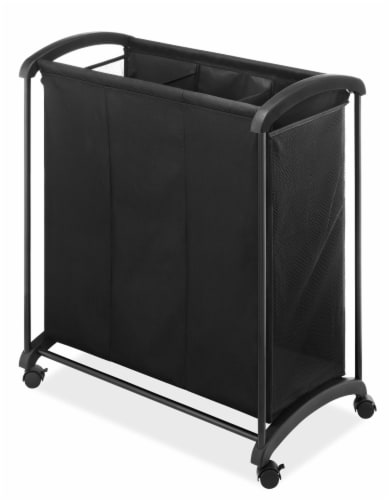 Whitmor 3-Section Laundry Sorter - Black Perspective: front