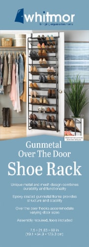 GUNMETAL OVER THE DOOR SHOE RACK