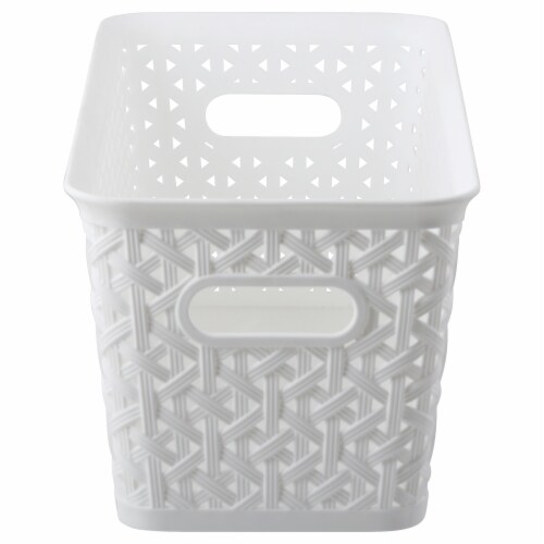 Whitmor Resin Form Half Basket - White Perspective: front