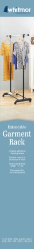 Whitmor Chrome Deluxe Extendable Garment Rack - Ebony/Silver Perspective: front