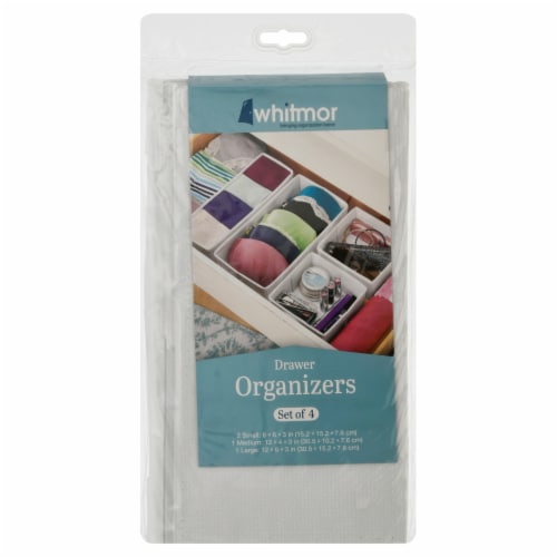 Whitmor Drawer Organizer Set - White Perspective: front