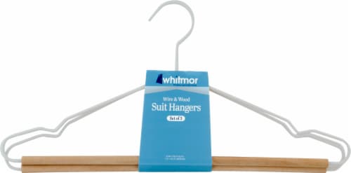 Whitmor Wire & Wood Suit Hangers - White Perspective: front