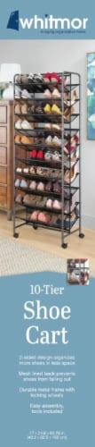 Whitmor 10-Tier Shoe Cart - Gray Perspective: front
