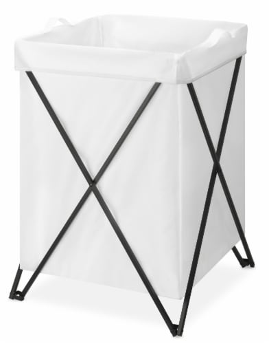 Whitmor Butterfly Folding Hamper - White/Black Perspective: front