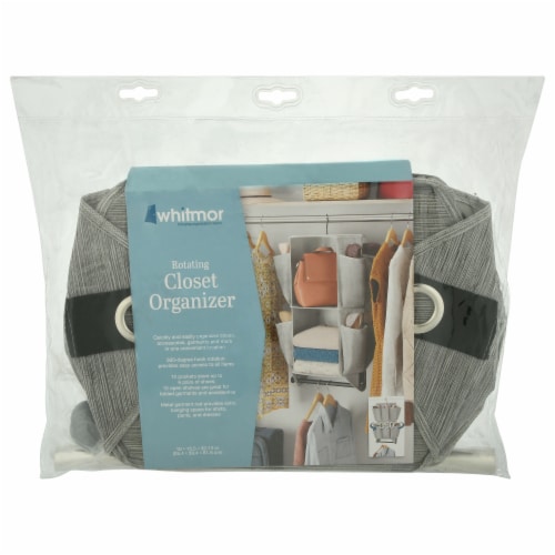 Whitmor Short Rotating Closet Organizer with Accessory Bar - Gray Perspective: front