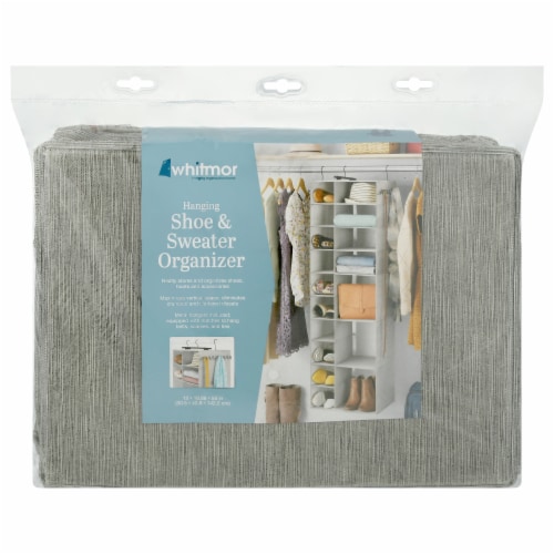 Whitmor Hanging Shoe & Sweater Organizer - Gray Perspective: front