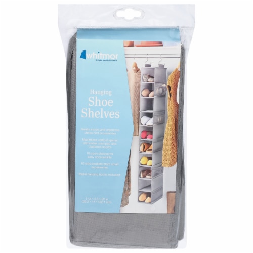 Whitmor 10-Shelf Hanging Shoe Organizer – Alloy Gray, 1 ct - Fred