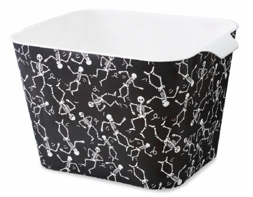 Whitmor Halloween Storage Tote - Dancing Skeletons Perspective: front