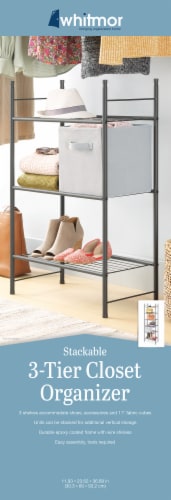 Whitmor Stackable 3-Tier Closet Organizer Perspective: front
