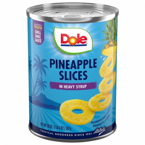 Dole® Canned Pineapple Slices Fruit In Heavy Syrup Perspective: front
