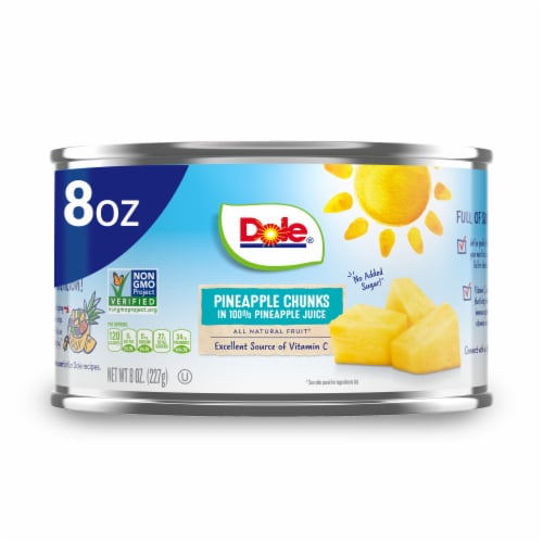 Dole® Canned Pineapple Chunks Fruit In 100% Pineapple Juice Perspective: front