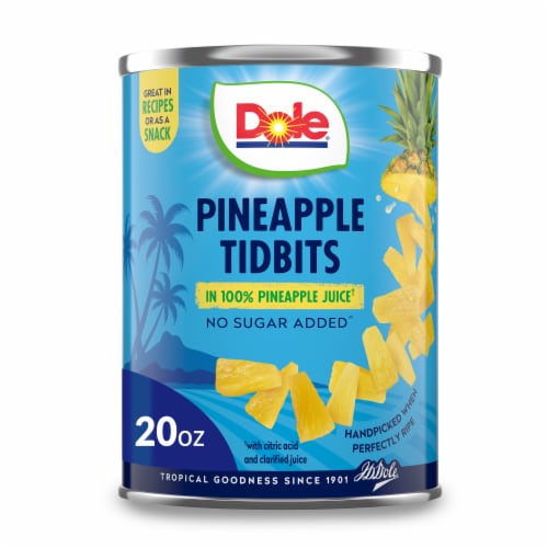Dole® Canned Pineapple Tidbits Fruit In 100% Pineapple Juice Perspective: front