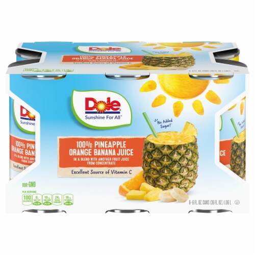 Dole 100% Pineapple Orange Banana Juice Perspective: front