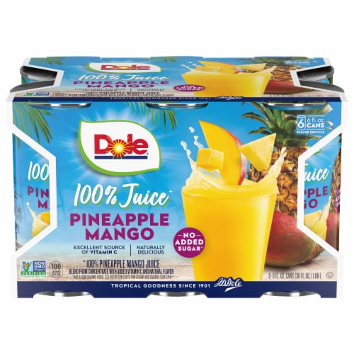 Dole 100% Pineapple Mango Juice 6 – 6oz Cans