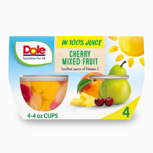 Dole® Fruit Bowls® Cherry Mixed Fruit In 100% Juice Cups Perspective: front