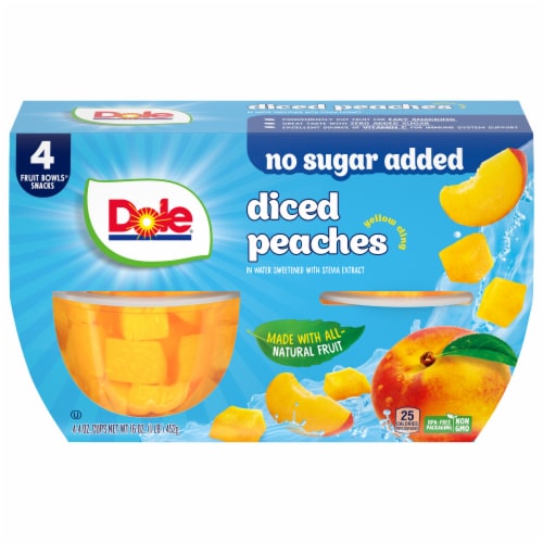 DOLE® FRUIT BOWLS® Diced Peaches with No Sugar Added Cups