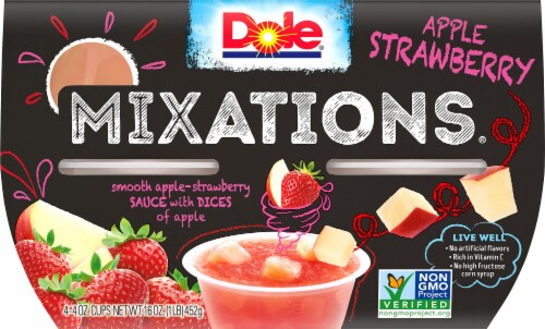 Dole Mixations Apple Strawberry Fruit Cups Perspective: front