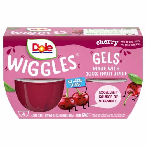 Dole® Wiggles™ Cherry Fruit Juice Gels Perspective: front