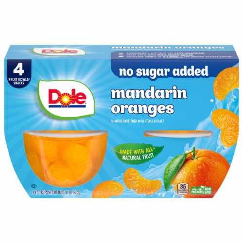 Dole® Fruit Bowls® Mandarin Oranges With No Sugar Added Cups