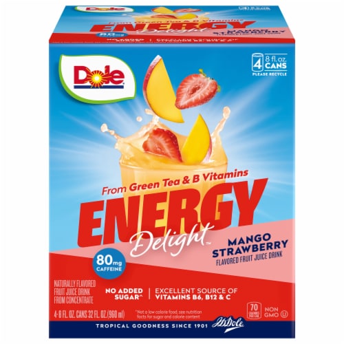 Dole® Energy Delight Mango Strawberry Fruit Juice Drink Perspective: front