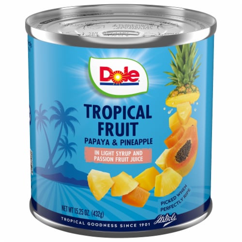 Dole® Canned Tropical Fruit In Light Syrup And Passion Fruit Juice Perspective: front