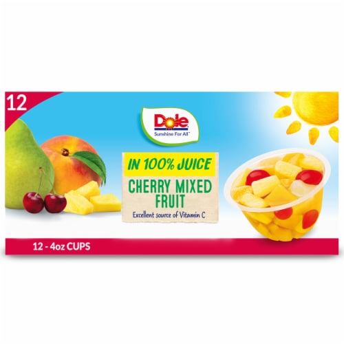 Dole® Fruit Bowls® Cherry Mixed Fruit In 100% Juice Cups Perspective: front