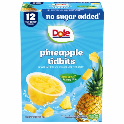Dole® Pineapple Tidbits in Water No Sugar Added Perspective: front