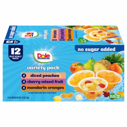 Dole® Fruit Bowls® Variety Pack With No Sugar Added Cups Perspective: front