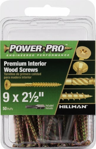 Hillman Power Pro #9 Extra Large Interior Wood Screw Perspective: front
