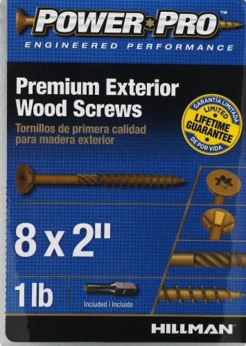 Hillman Power Pro Premium Exterior Wood Screws Perspective: front