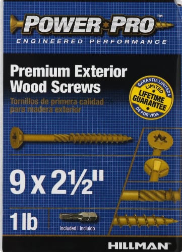 Hillman Power Pro Premium Exterior Wood Screws Perspective: front