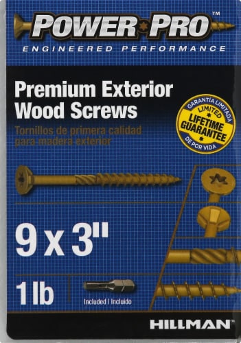 Hillman Power Pro Premium Exterior Wood Screws Perspective: front