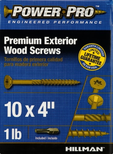 Hillman Power Pro Premium Exterior Wood Screws Perspective: front