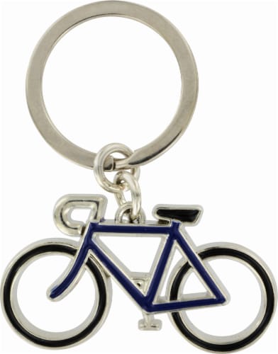 Axxess Metal Bicycle Key Chain - Silver/Black Perspective: front