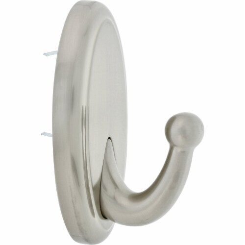 Hillman High and Mighty Capacity Satin Nickel Oval Decorative Hook Perspective: front
