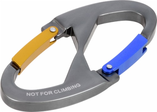 Hillman Large Heavy Duty Carabiner - Blue/Yellow/Silver Perspective: front