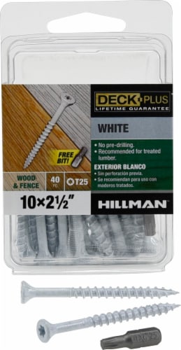 Hillman™ DeckPlus 10 x 2.5 Screws - White Perspective: front