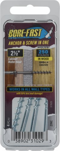 Hillman Bore-Fast Anchor & Screw In One™ - White Perspective: front