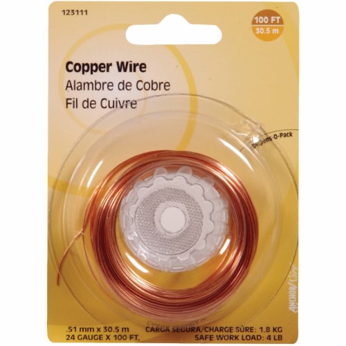 Hillman Anchor Wire 100 Ft. 24 Ga. Copper General Purpose Wire 123111 Perspective: front