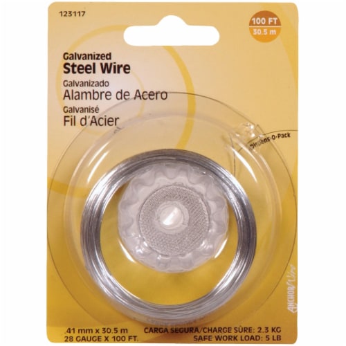 Hillman Anchor Wire 100 Ft. 28 Ga. Galvanized Steel General Purpose Wire 123117 Perspective: front